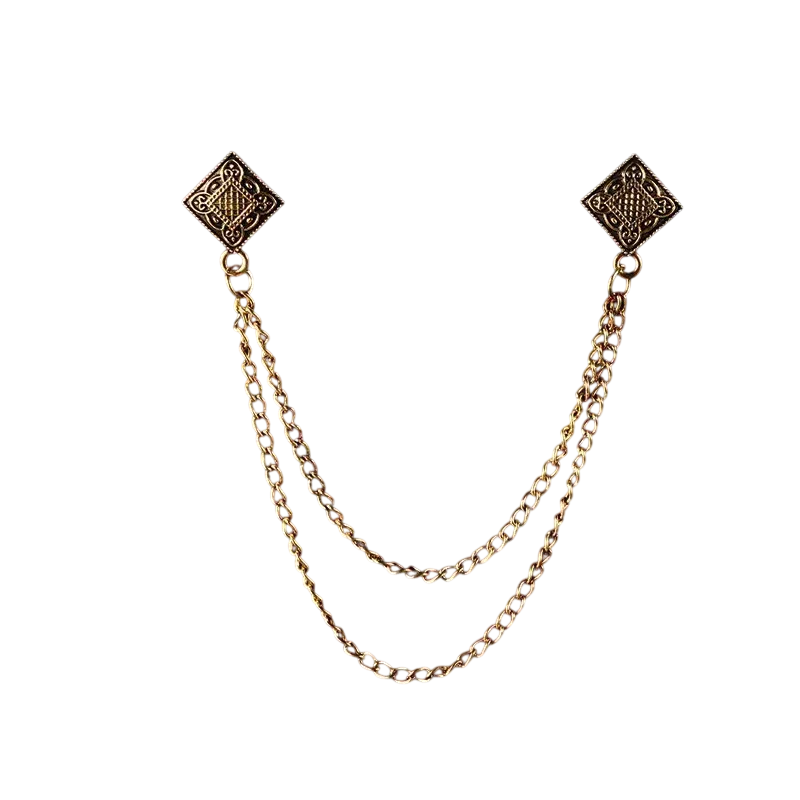 Men's Vintage Double Chain Brooch