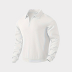 Men's Textured Half-Zip Polo Sweatshirt