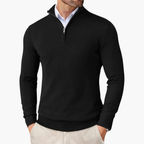 Men's Ribbed Hem Quarter Zip Jumper
