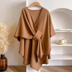 Women's Belted Poncho Coat