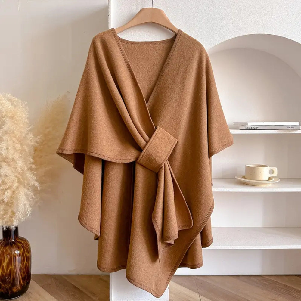 Women's Belted Poncho Coat