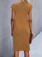 Women's Ruched Bodycon Midi Dress