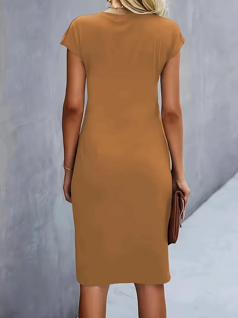 Women's Ruched Bodycon Midi Dress