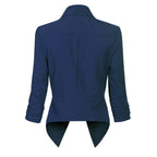 Women's Ruched-Sleeve Open-Front Blazer