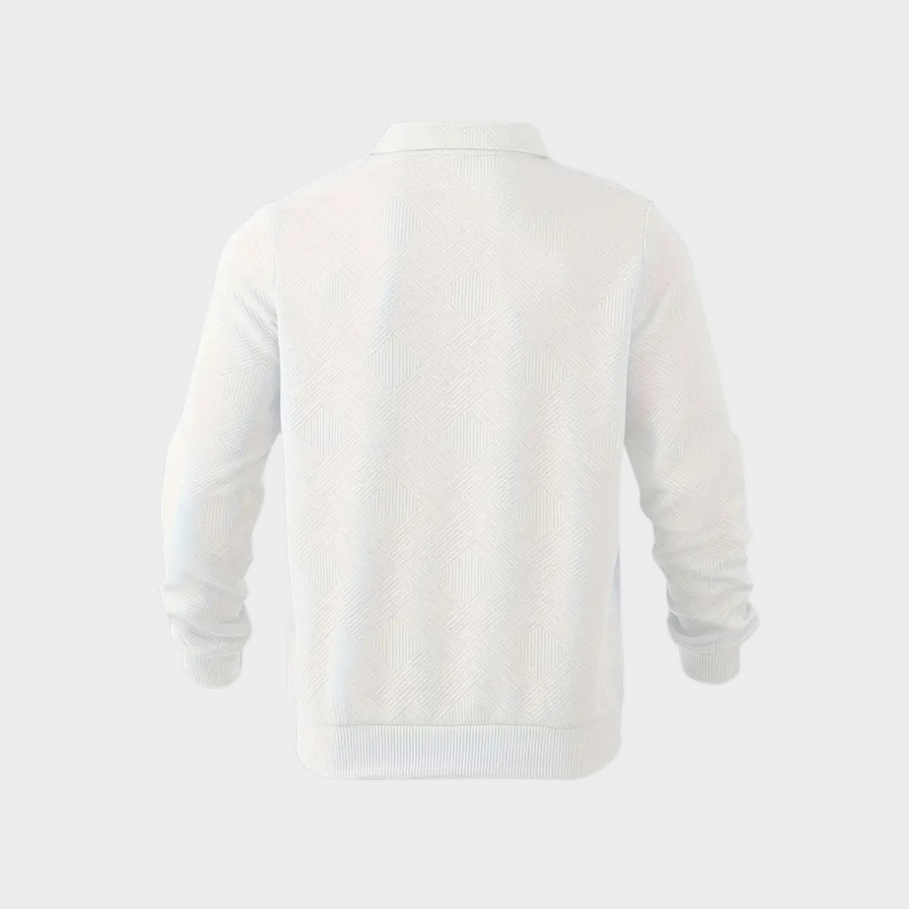 Men's Textured Half-Zip Polo Sweatshirt