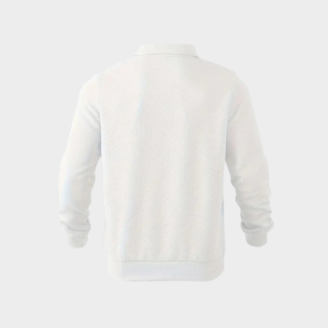 Men's Textured Half-Zip Polo Sweatshirt