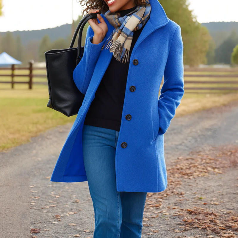 Women's Buttoned Classic Overcoat