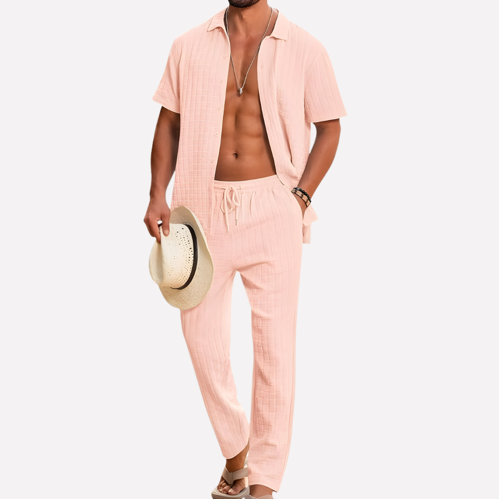 Men's Textured Co Ord Summer Set