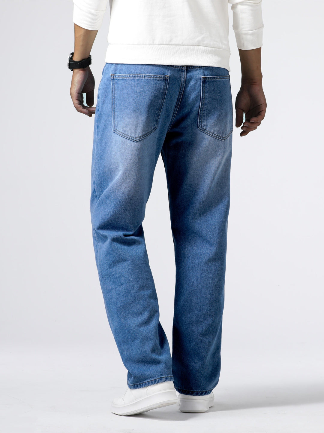 Men's Washed Straight Leg Denim