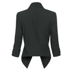 Women's Ruched-Sleeve Open-Front Blazer