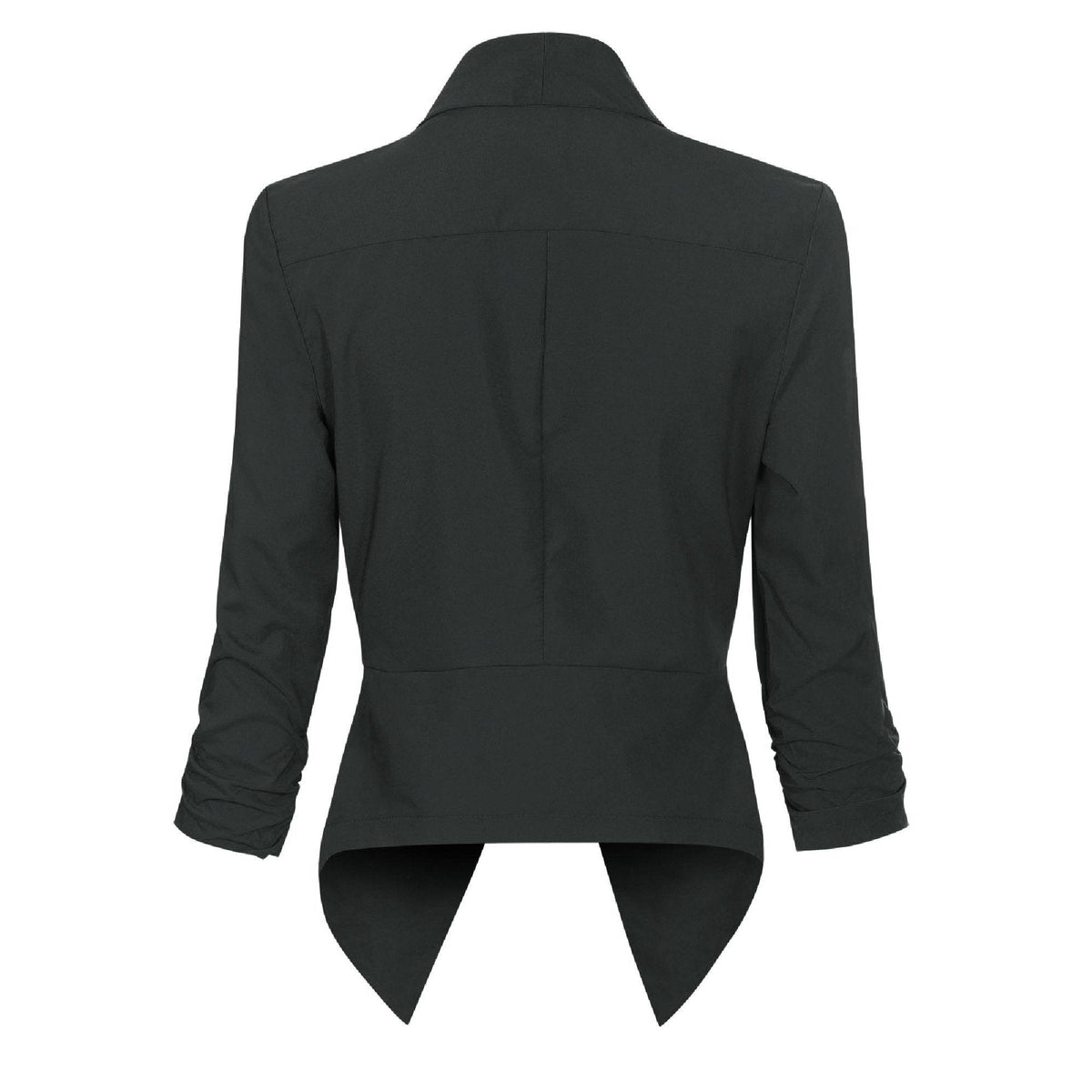 Women's Ruched-Sleeve Open-Front Blazer