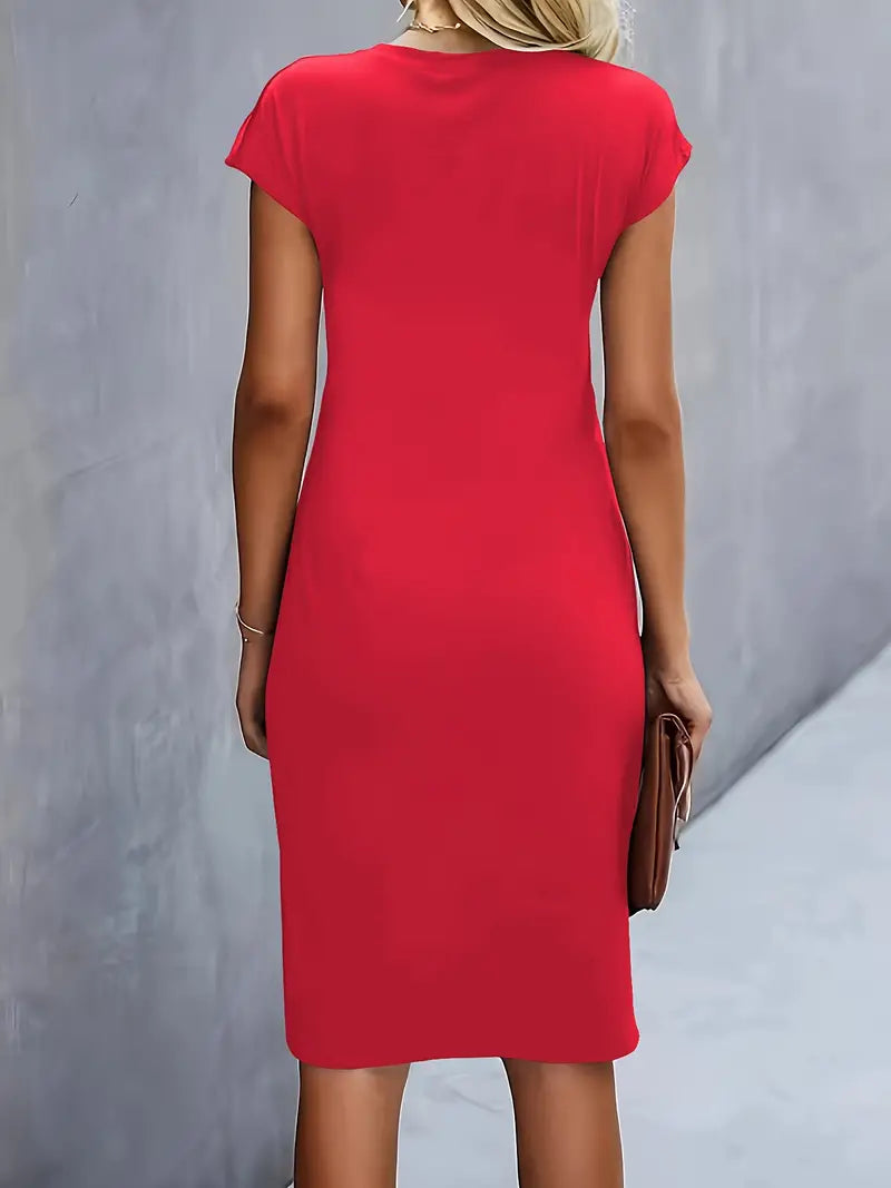 Women's Ruched Bodycon Midi Dress