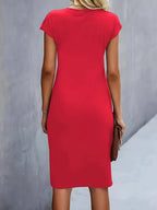 Women's Ruched Bodycon Midi Dress