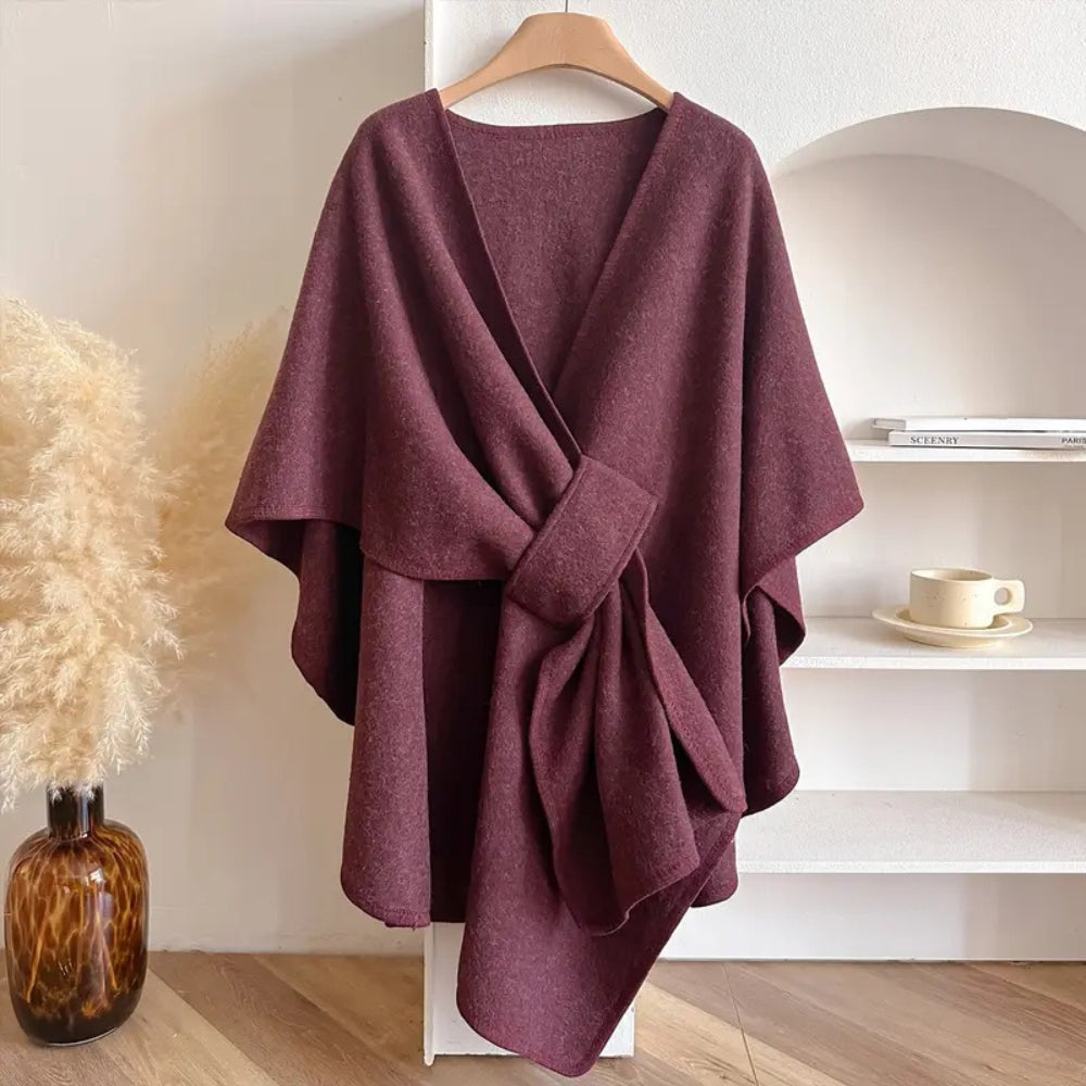 Women's Belted Poncho Coat