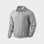 Men's Textured Half-Zip Polo Sweatshirt