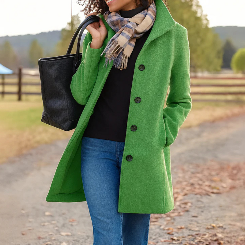 Women's Buttoned Classic Overcoat