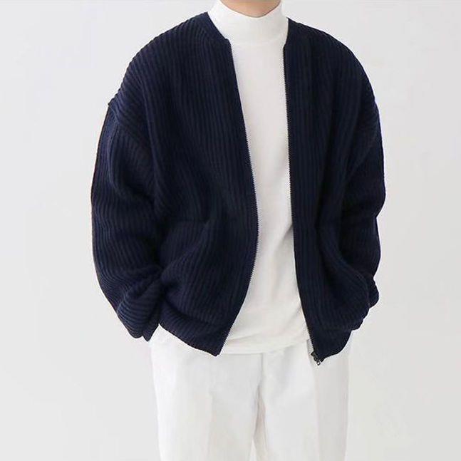 Men's High Collar Knit Jumper
