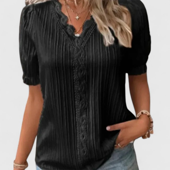 Women's Relaxed Fit V-Neck Blouse