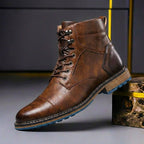 Men's Cap Toe Lace Up Ankle Boots