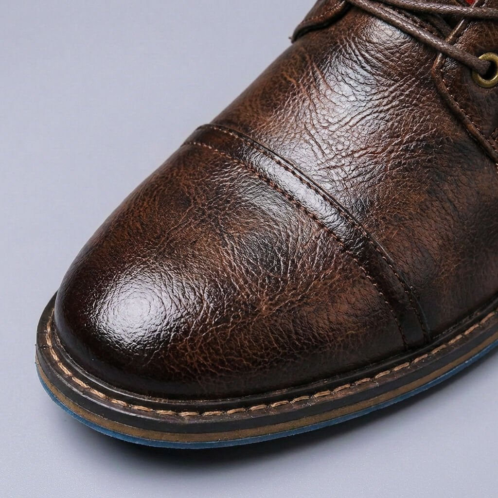 Men's Cap Toe Lace Up Ankle Boots
