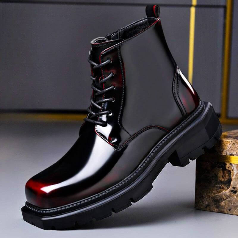Men's Polished Leather Derby Boots