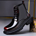 Men's Polished Leather Derby Boots