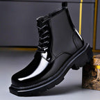 Men's Polished Leather Derby Boots