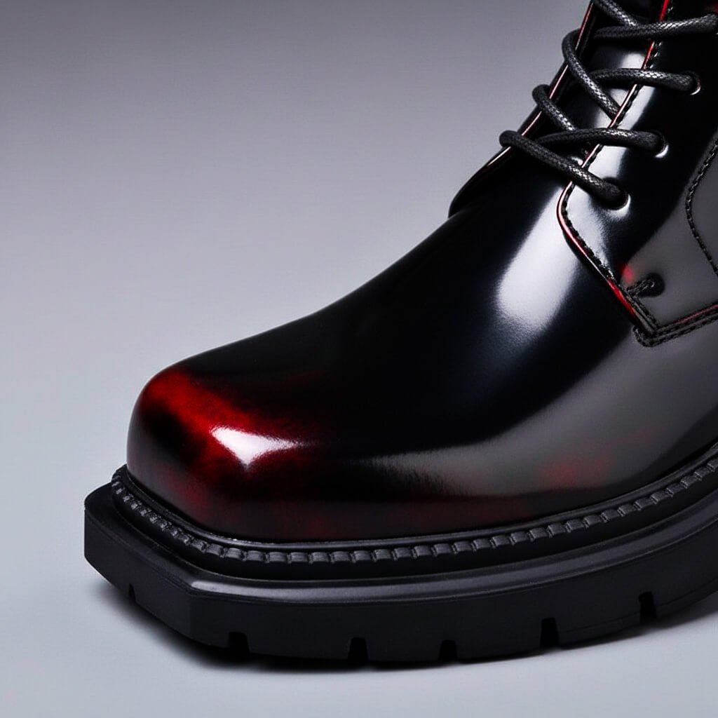 Men's Polished Leather Derby Boots