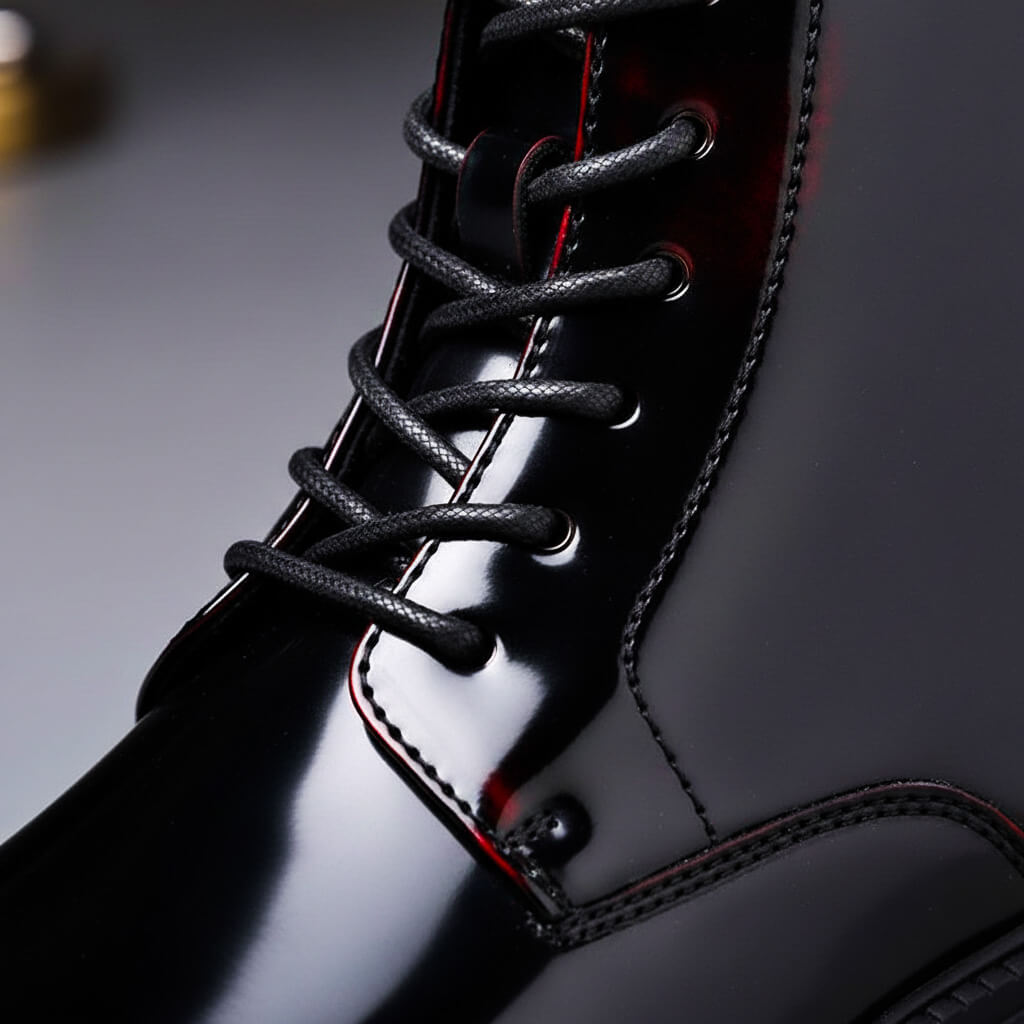 Men's Polished Leather Derby Boots