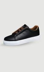 Men's Elastic Lace Leather Trainers