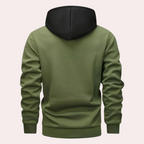 Men's Contrast Panel Drawstring Hoodie