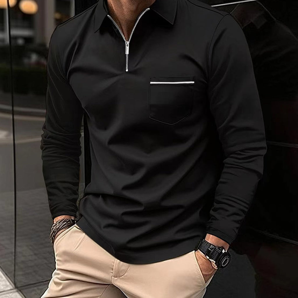 Men's Warm Long Sleeve Polo