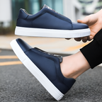 Men's Elastic Lace Leather Trainers