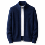 Men's Ribbed Knit Zip Cardigan