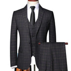 Men's Checked Three-Piece Suit