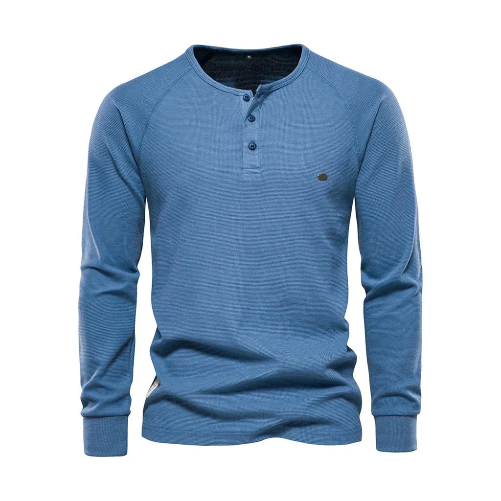 Men's Button Neck Long Sleeve Henley