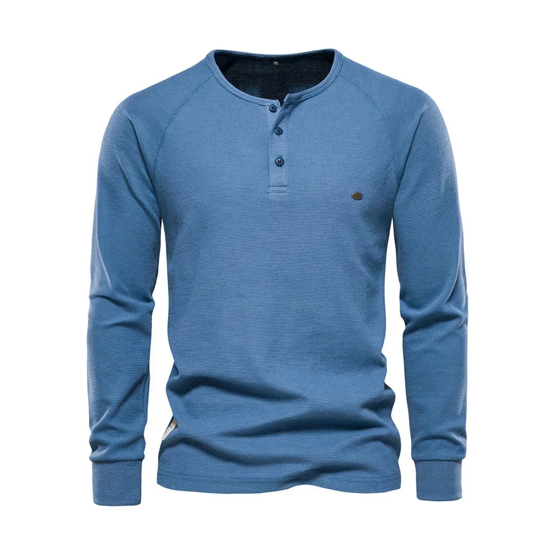 Men's Button Neck Long Sleeve Henley