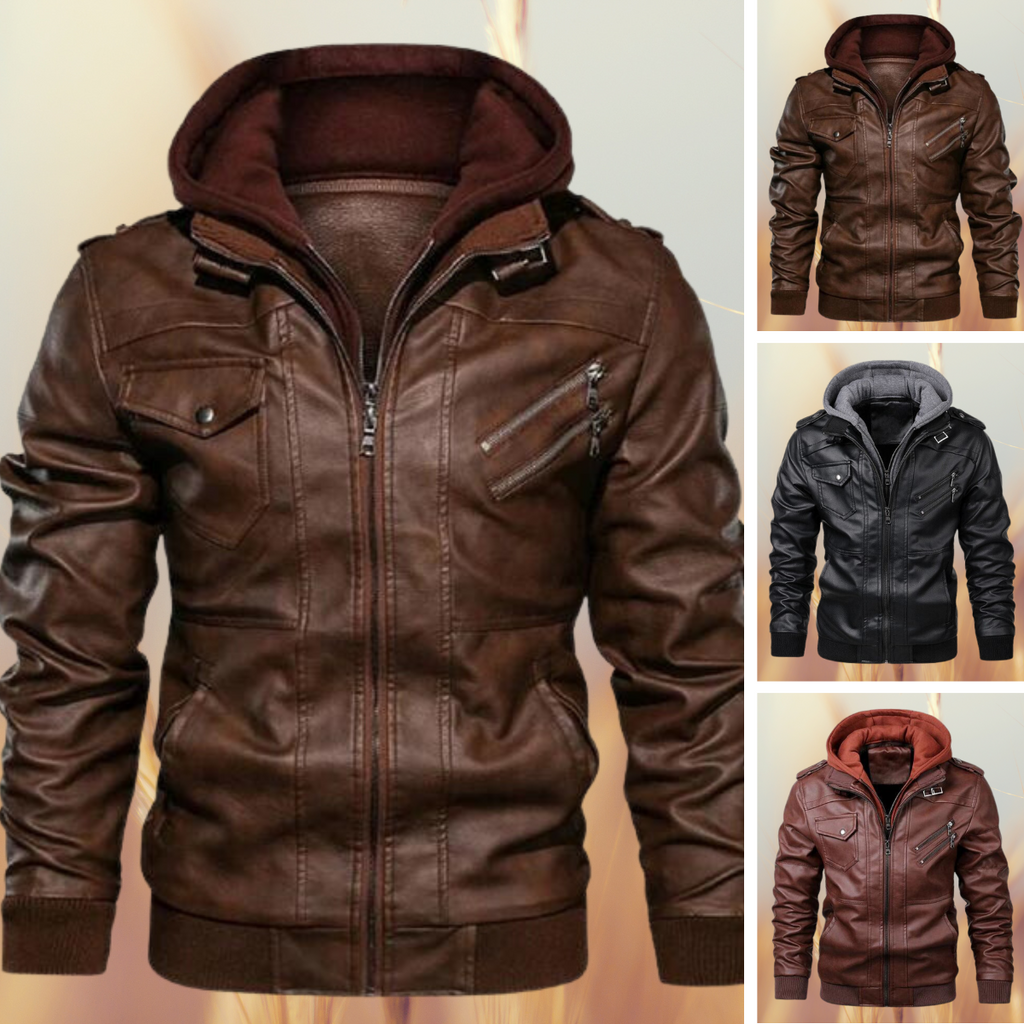 Men's Classic Biker Leather Jacket