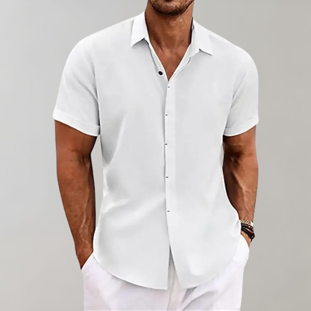 Men's Textured Button Short Sleeve Shirt