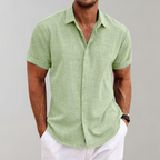 Men's Textured Button Short Sleeve Shirt