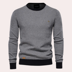 Men's Contrast-Rib Crew Neck Jumper