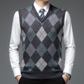 Men's Printed Knit V-Neck Vest