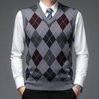 Men's Printed Knit V-Neck Vest