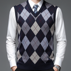 Men's Printed Knit V-Neck Vest