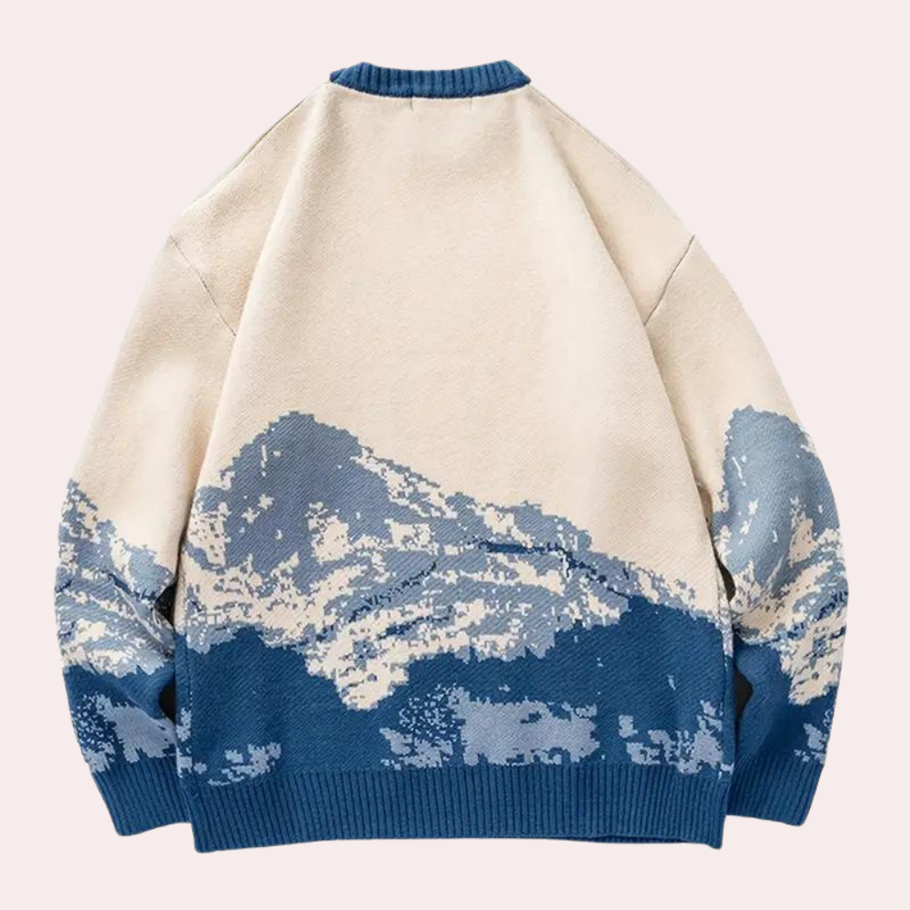 Men's Oversized Ribbed Trim Jumper