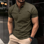 Men's Slim Fit Button Neck Polo