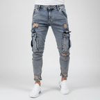 Men's Tapered Denim Cargo Trousers