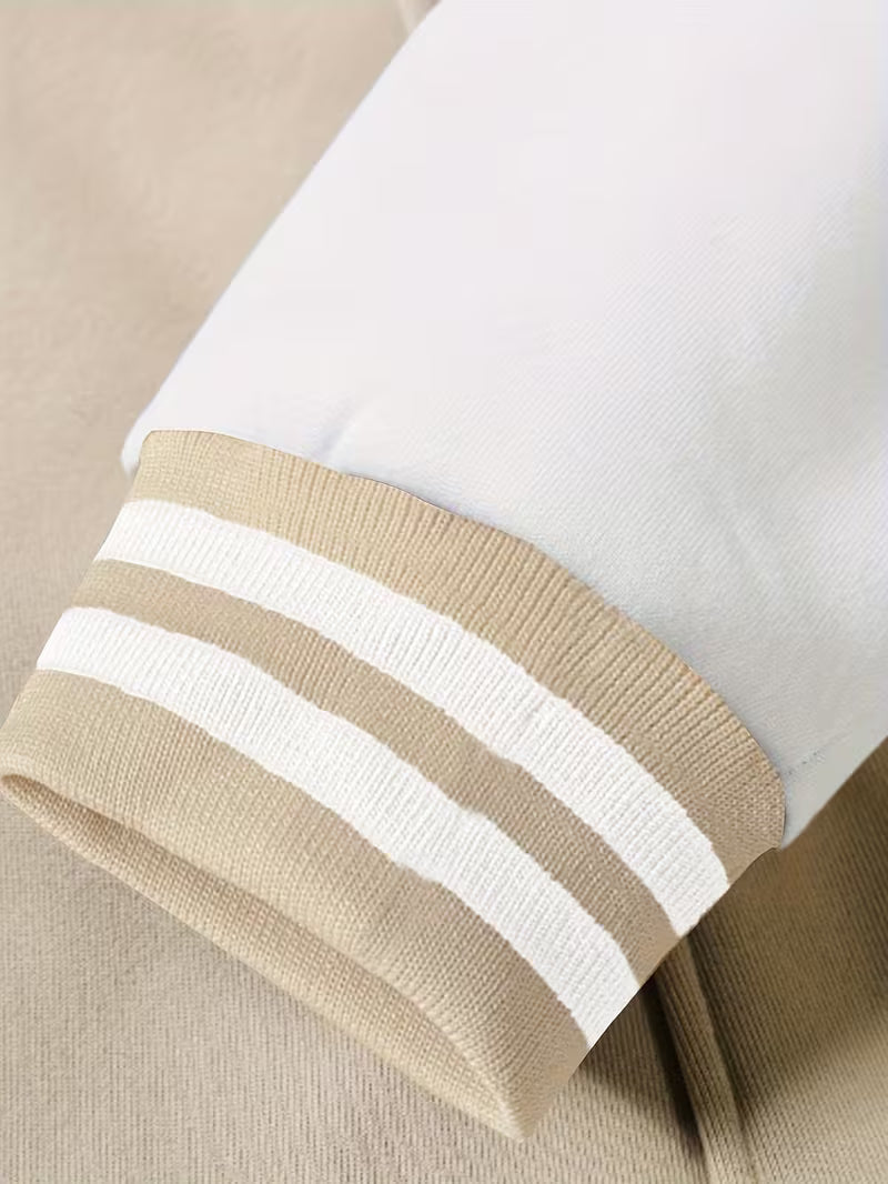Men's Baseball Collar Colour Block Jacket