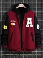 Men's Baseball Collar Colour Block Jacket