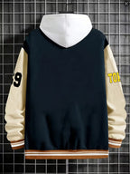 Men's Baseball Collar Colour Block Jacket